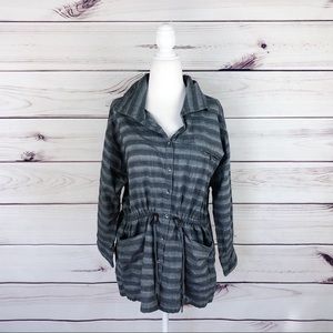 Nicholas K Designer Striped Linen Jacket Button S